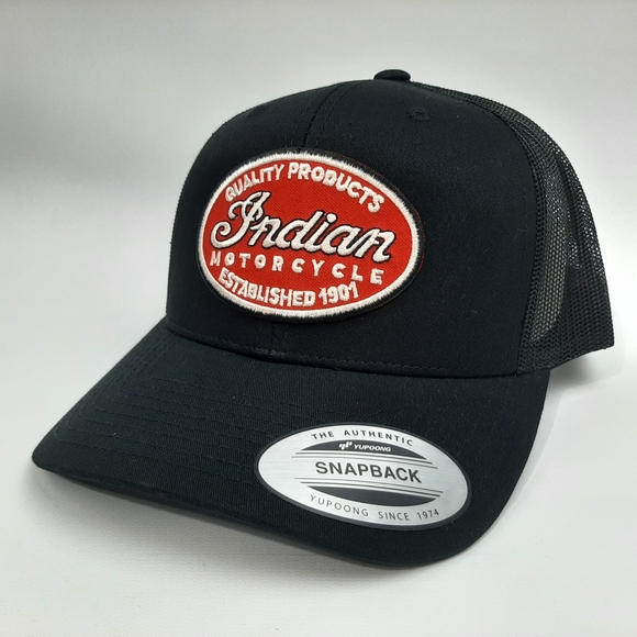 Indian Motorcycles Hat Cap Embroidered Patch Curved Bill Mesh Snapback - Picture 2 of 4